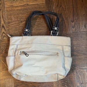 Reaction Kenneth Cole Cream and Black Tote Bag